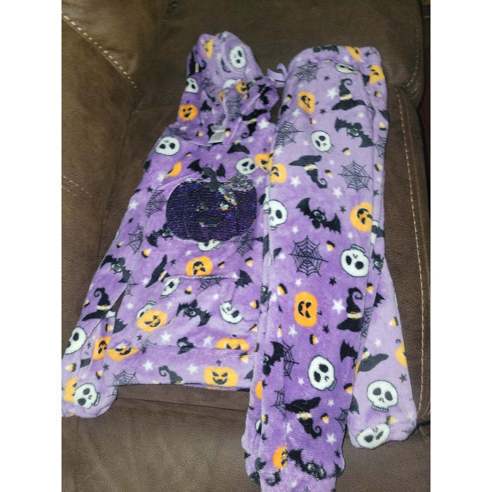 Maddie‎ and Michelle purple fall Halloween fleece outfit pumpkin ghost size 6